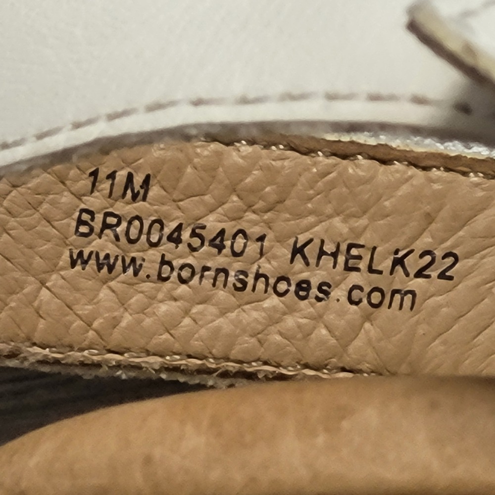 Born Cream Leather Braided Strap Block Heel Sandals Comfort Casual Women Size 11 - Picture 10 of 10